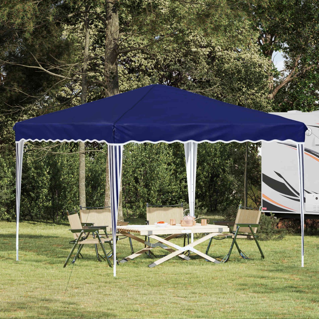 Pop-up Partyzelt 288 x 288 x 245 cm Creme Oxford-Stoff