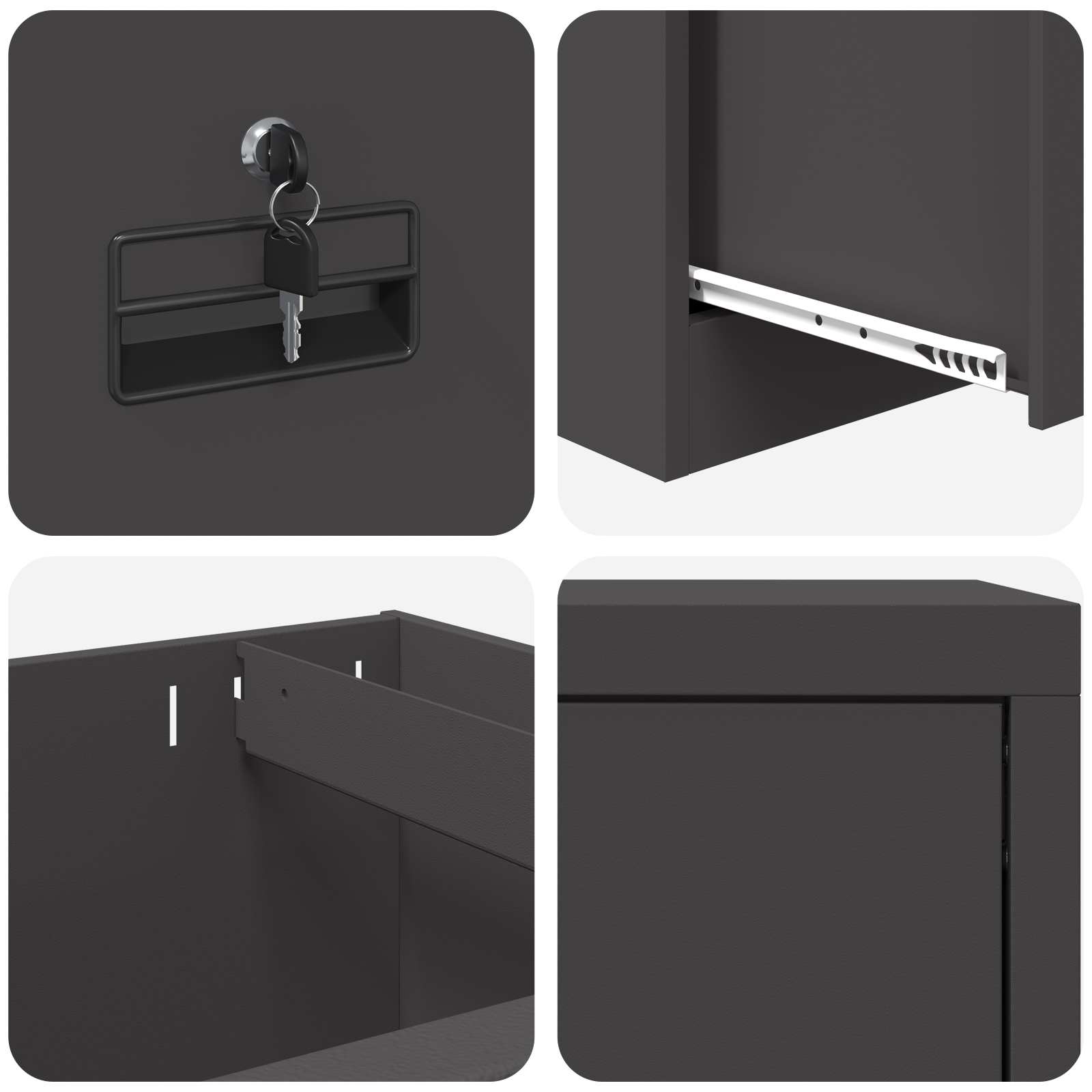 Aktenschrank 2 pcs Schwarz 44 x 50 x 139 cm Kaltgewalzter Stahl