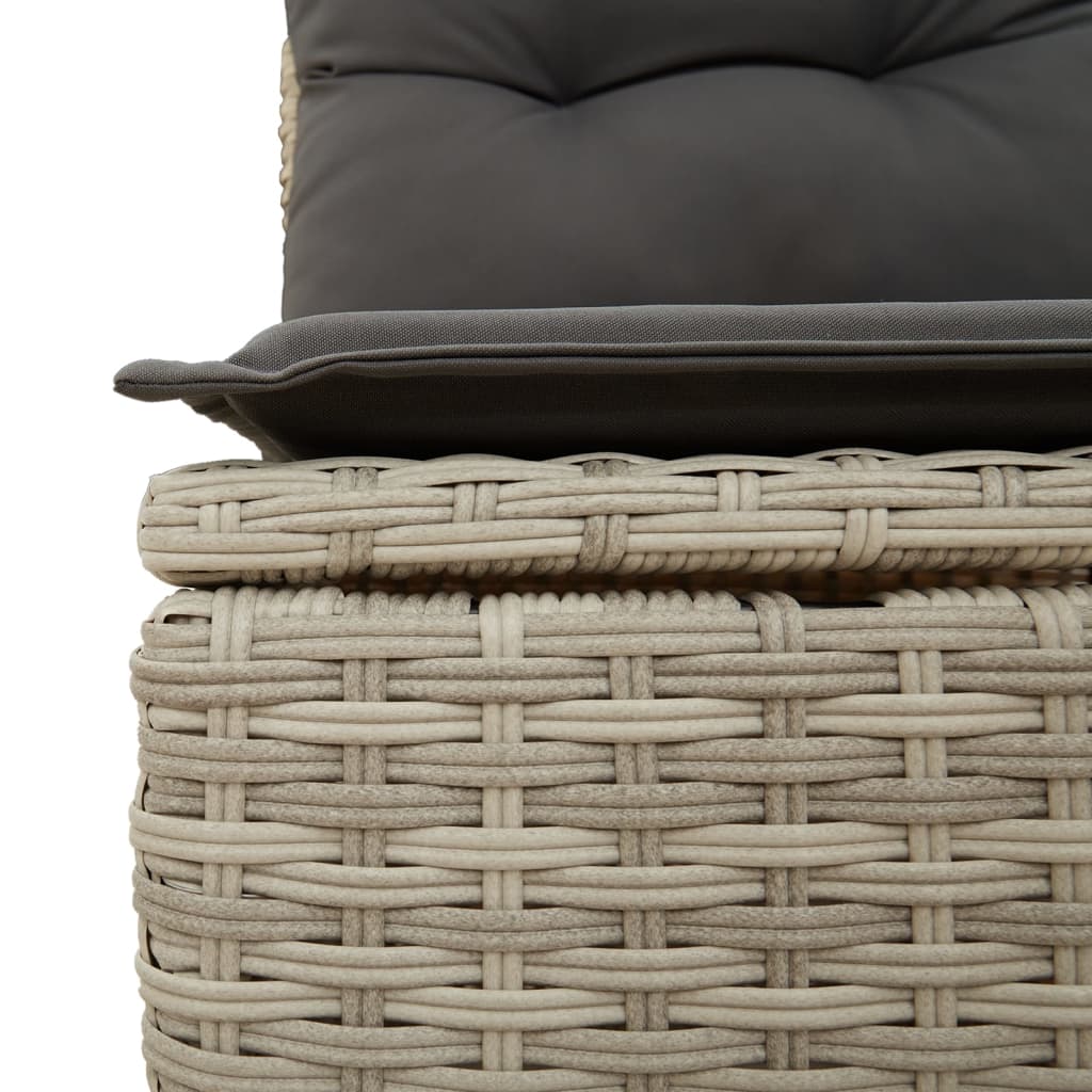 10-tlg. Garten-Sofagarnitur mit Kissen Schwarz Poly Rattan