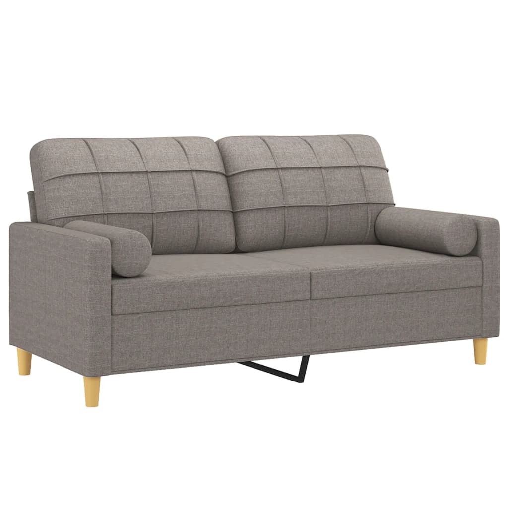 2-Sitzer-Sofa mit Zierkissen Braun 120 cm Stoff