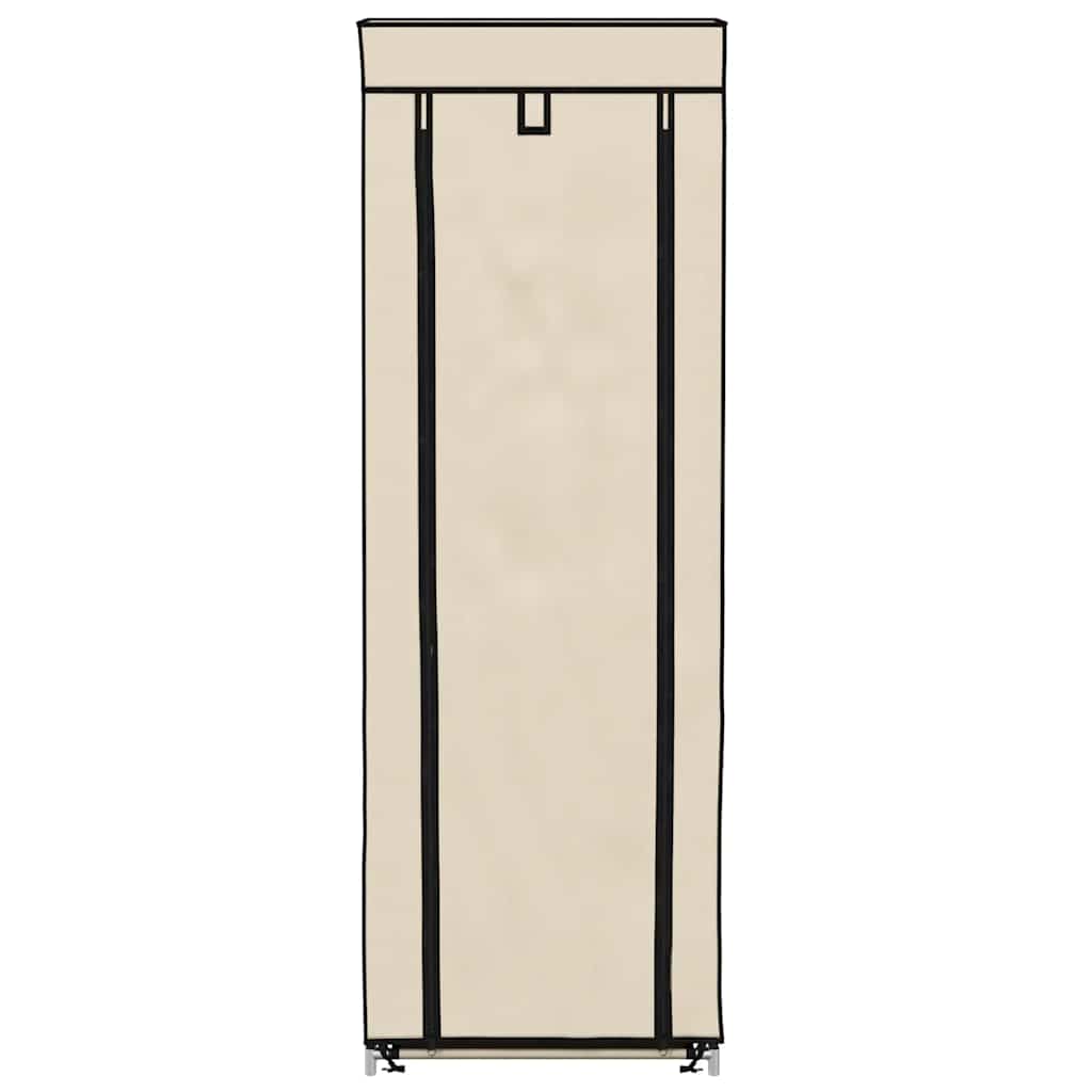 Schuhschrank mit Abdeckung Cremeweiß 57 x 29 x 162 cm Stoff