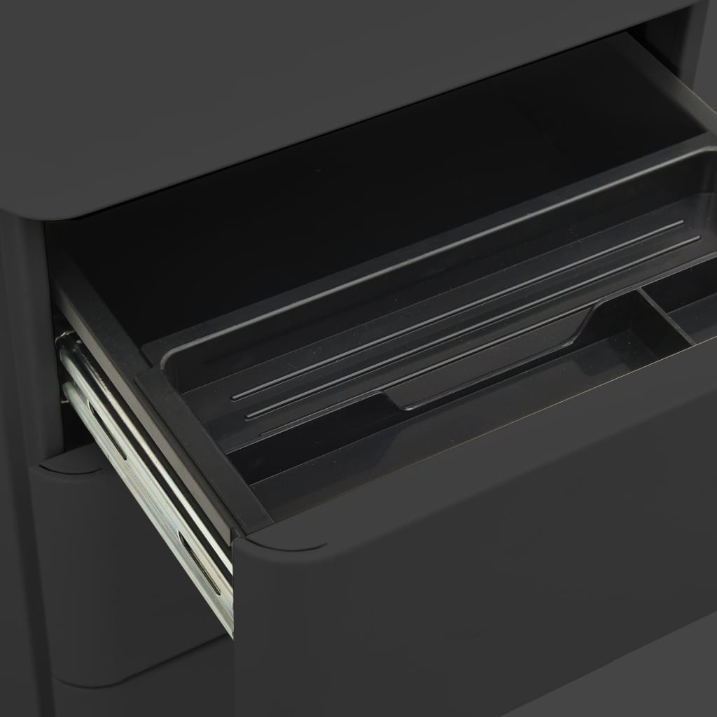 Aktenschrank mit Rollen Weiß 30x45x59 cm Stahl
