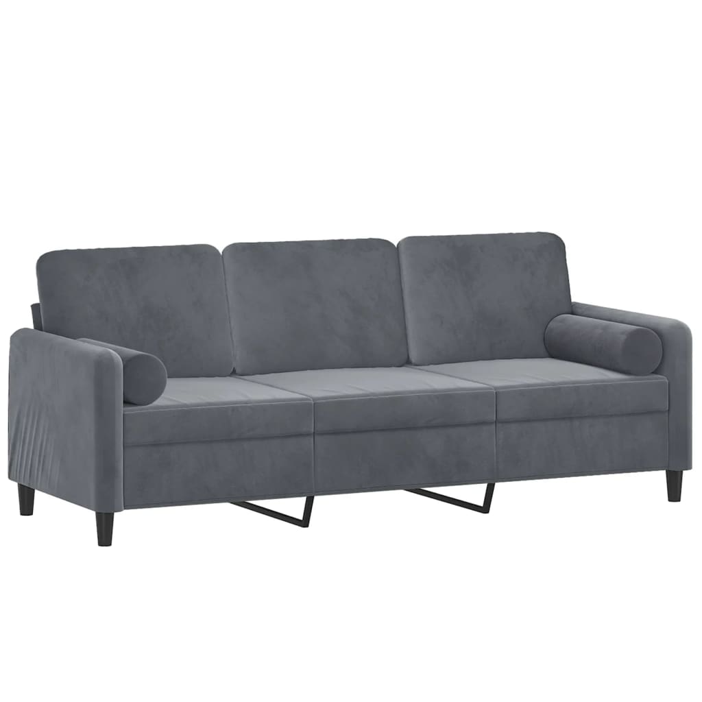 2-Sitzer-Sofa mit Zierkissen Dunkelgrün 120 cm Samt