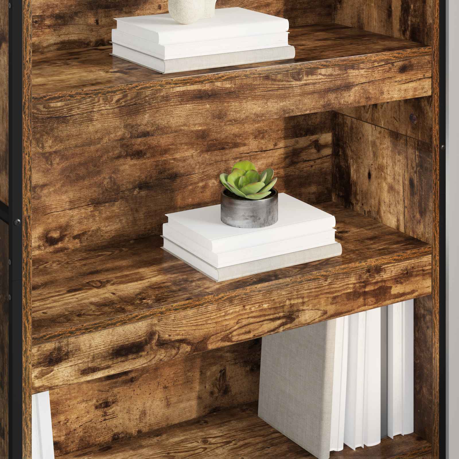 Bücherregal 2 pcs Schwarz Eichen-Optik 60 x 30 x 189,5 cm