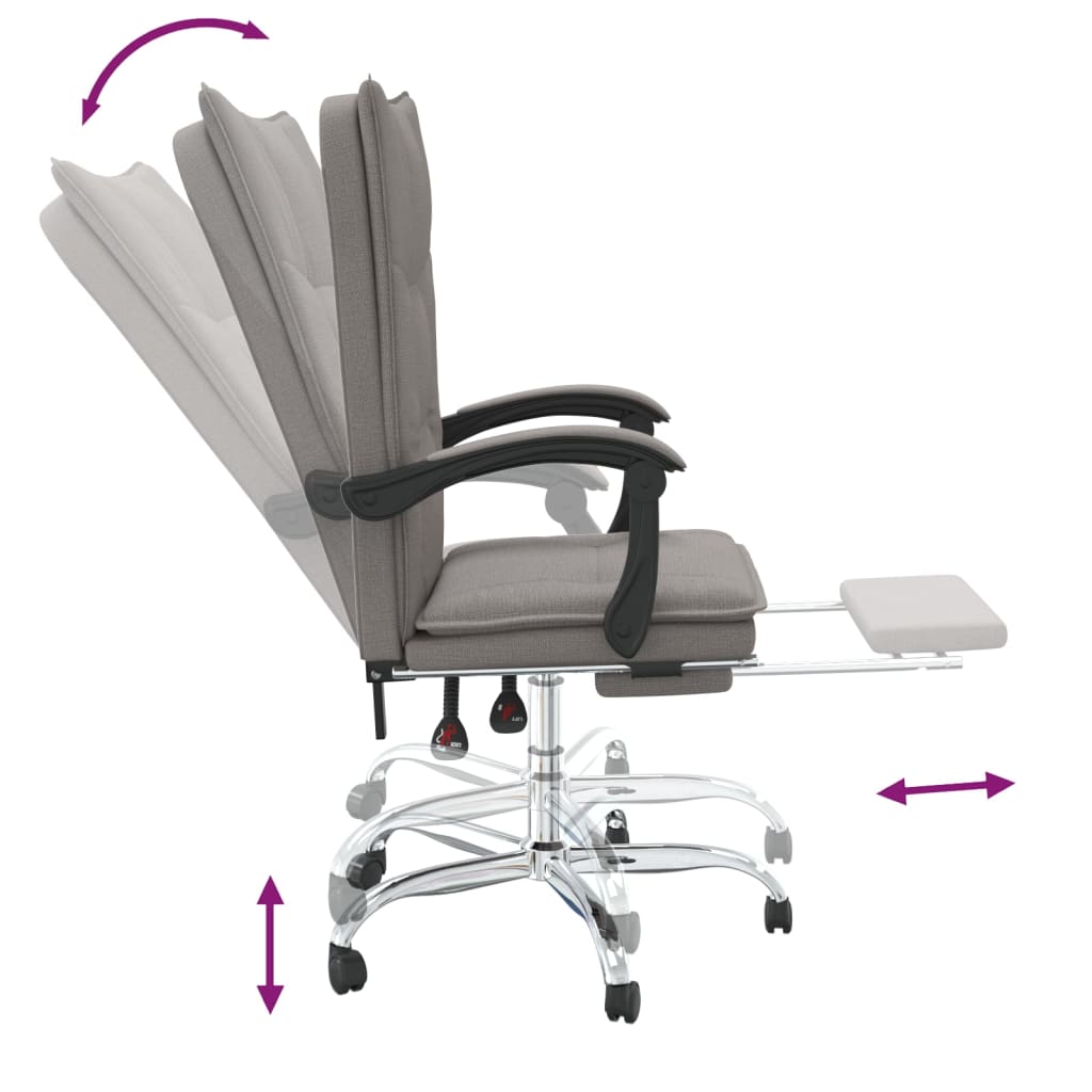 Bürostuhl mit Liegefunktion Braun Stoff