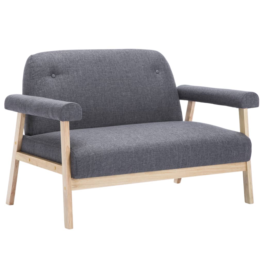 2-Sitzer-Sofa Stoff Hellgrau