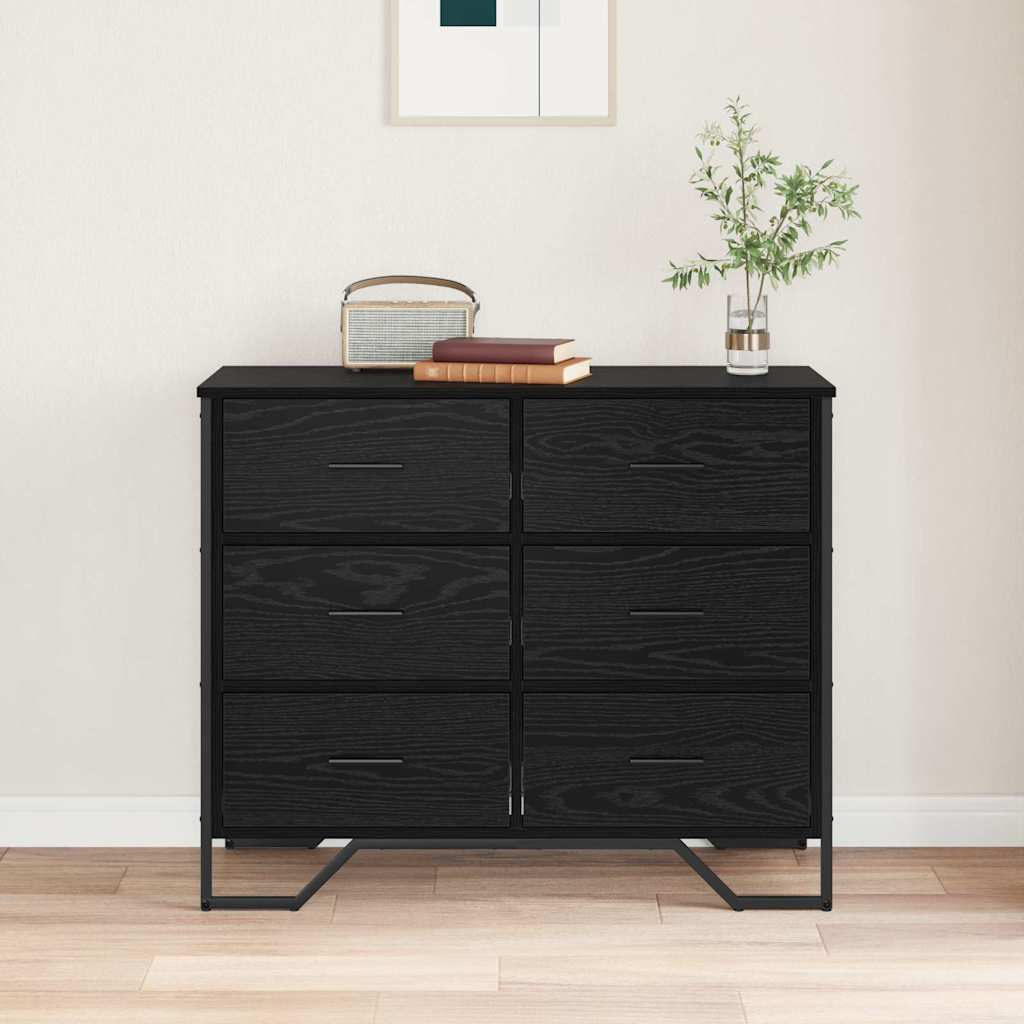 Kommode Schwarz 91x35,5x74,5 cm Holzwerkstoff