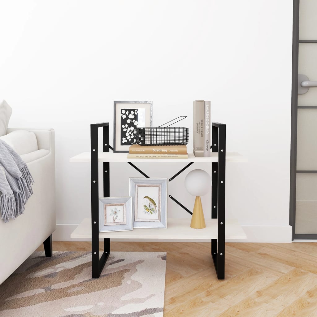 Bücherregal 2 Fächer Weiß 80x30x70 cm Holzwerkstoff