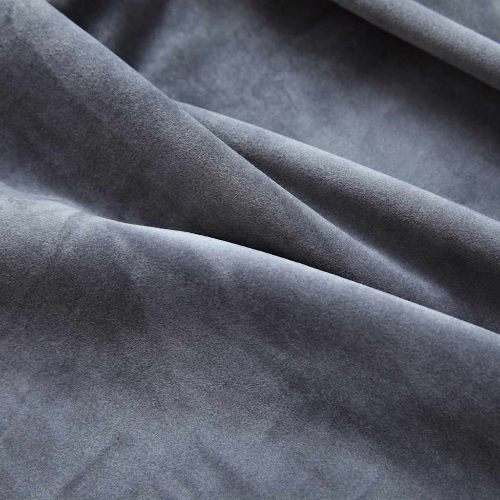 Verdunkelungsvorhänge mit Ösen 2 Stk. Samt Schwarz 140x175 cm