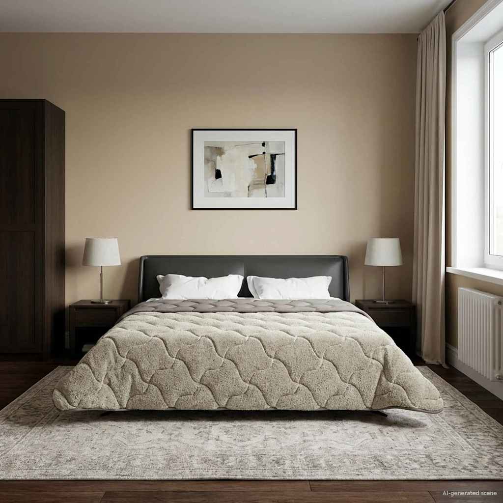 Winterbettdecke Gepolstert Anthrazit 135 x 200 cm