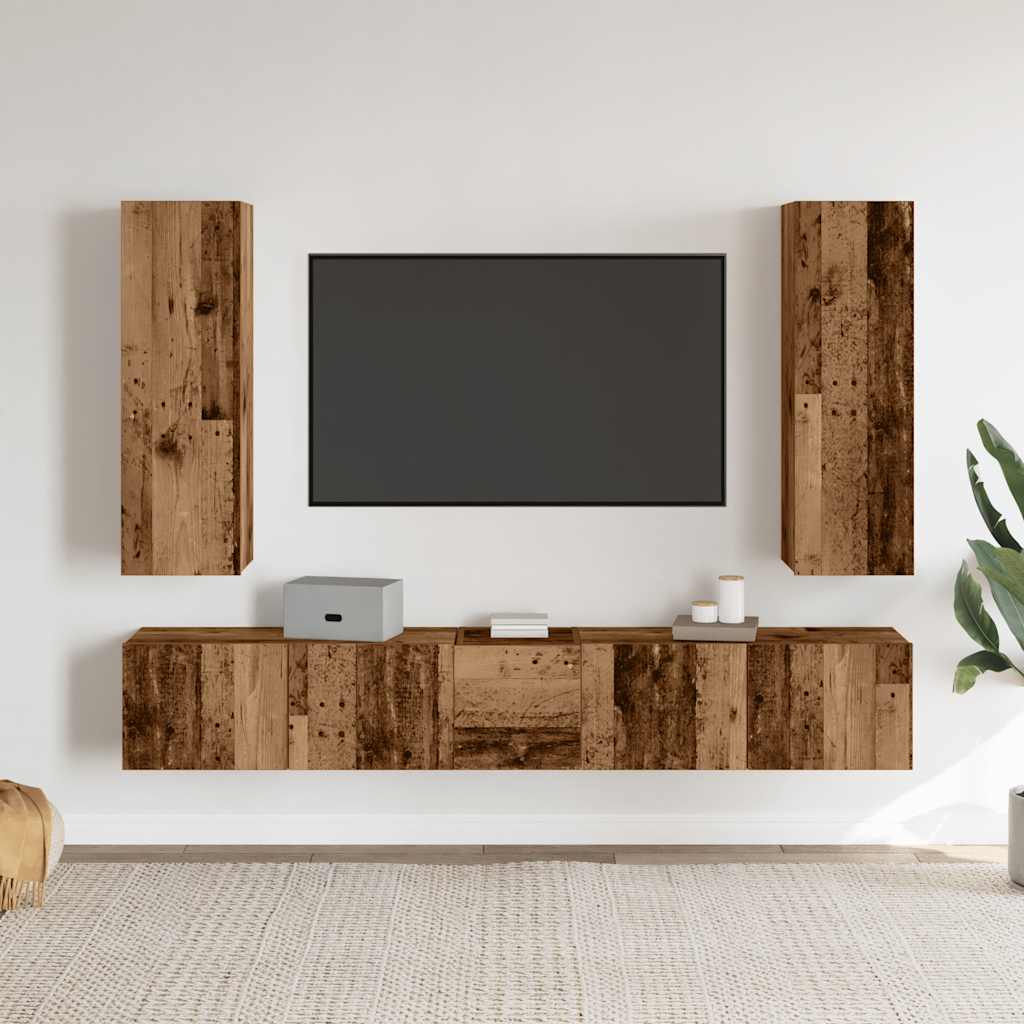5-tlg. TV-Schrank-Set Weiß Holzwerkstoff