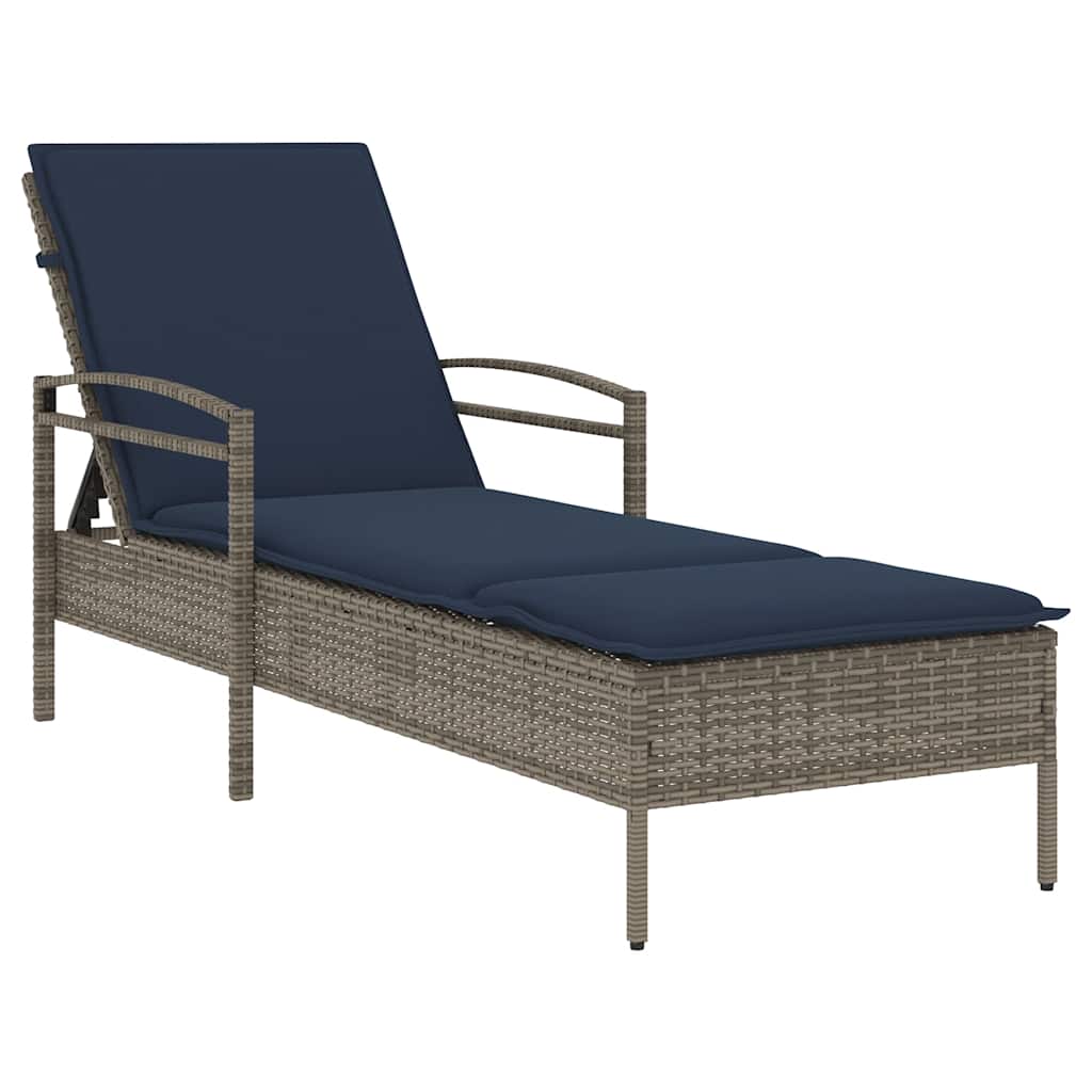 3-fach verstellbare Sonnenliege Poly-Rattan Braun