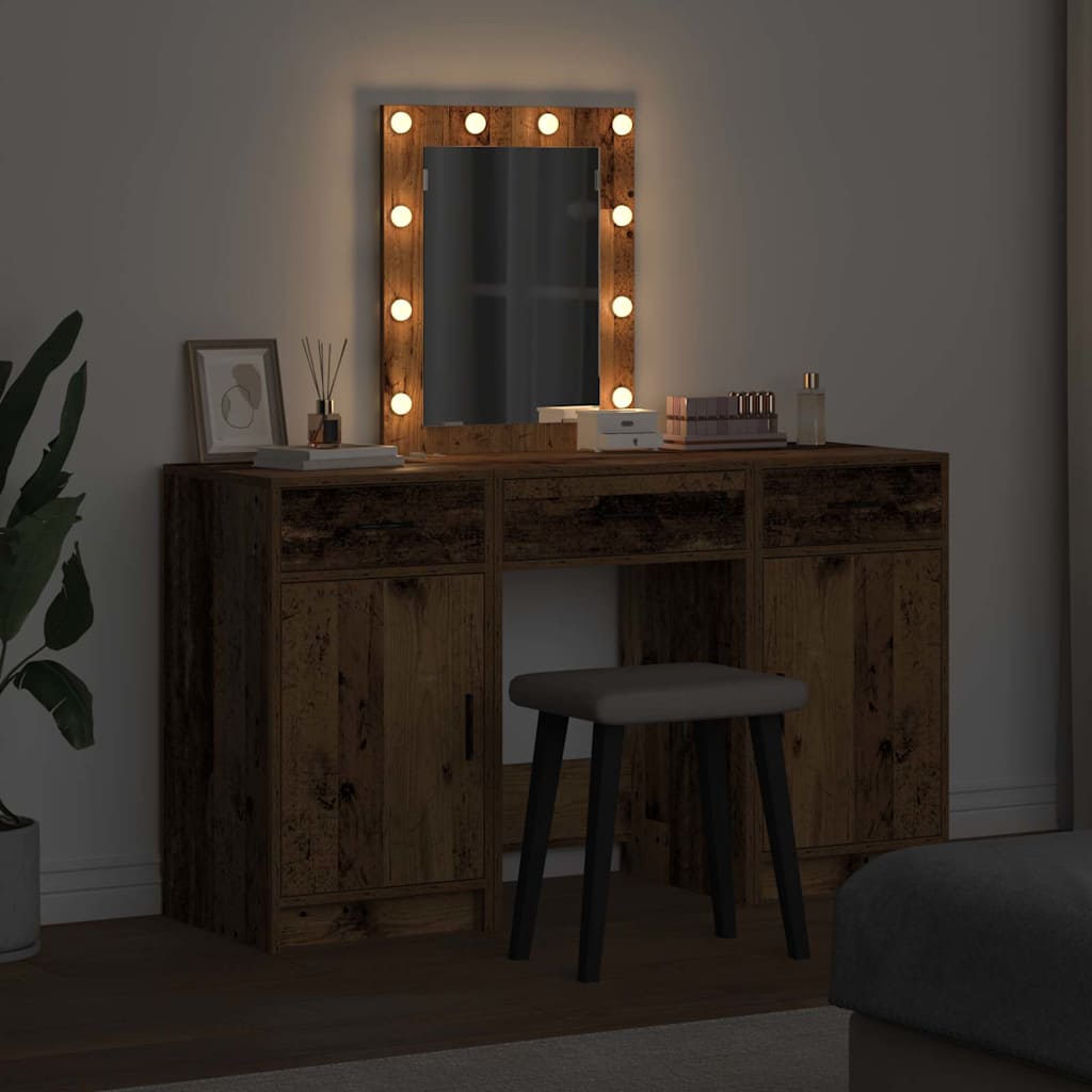 Schminktisch mit Schubladen Weiß 50 x 41 x 135 cm Holzwerkstoff