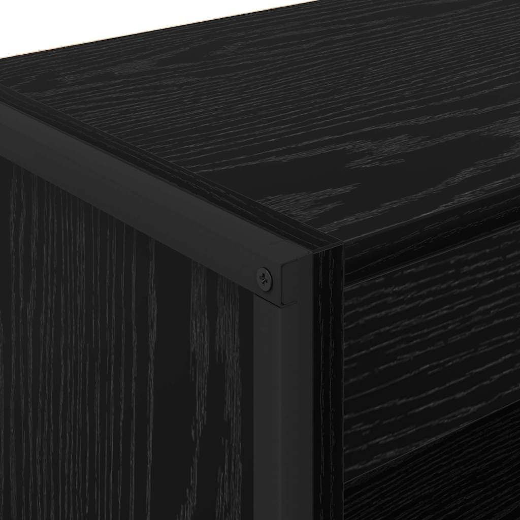 Bücherregal 2 pcs Schwarz Eichen-Optik 60 x 30 x 189,5 cm