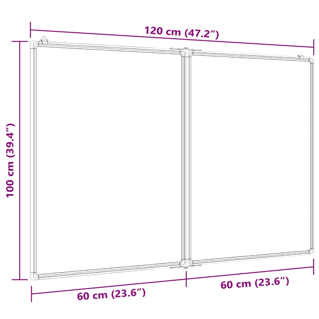Magnetisches Whiteboard Klappbar 80x80x1,7 cm Aluminium