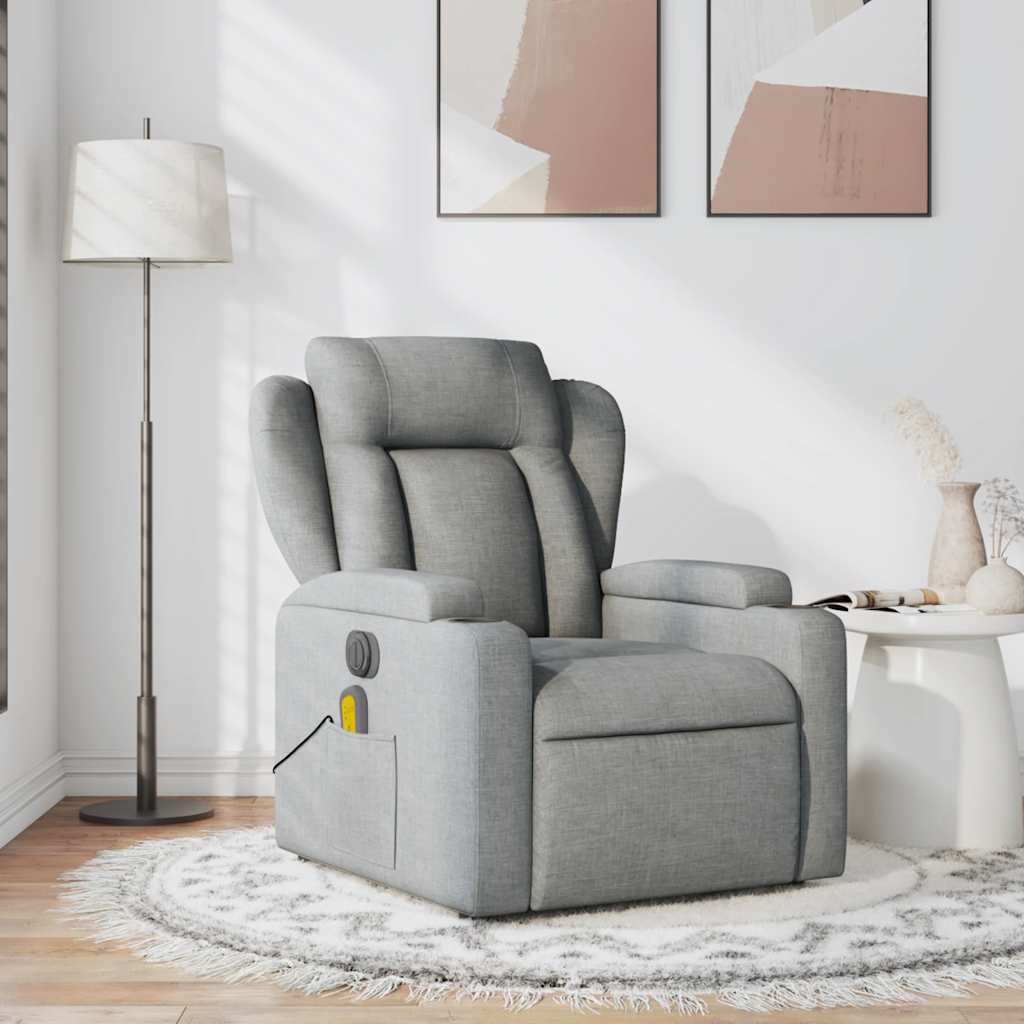 Relaxsessel Elektrisch Hellgrau Stoff