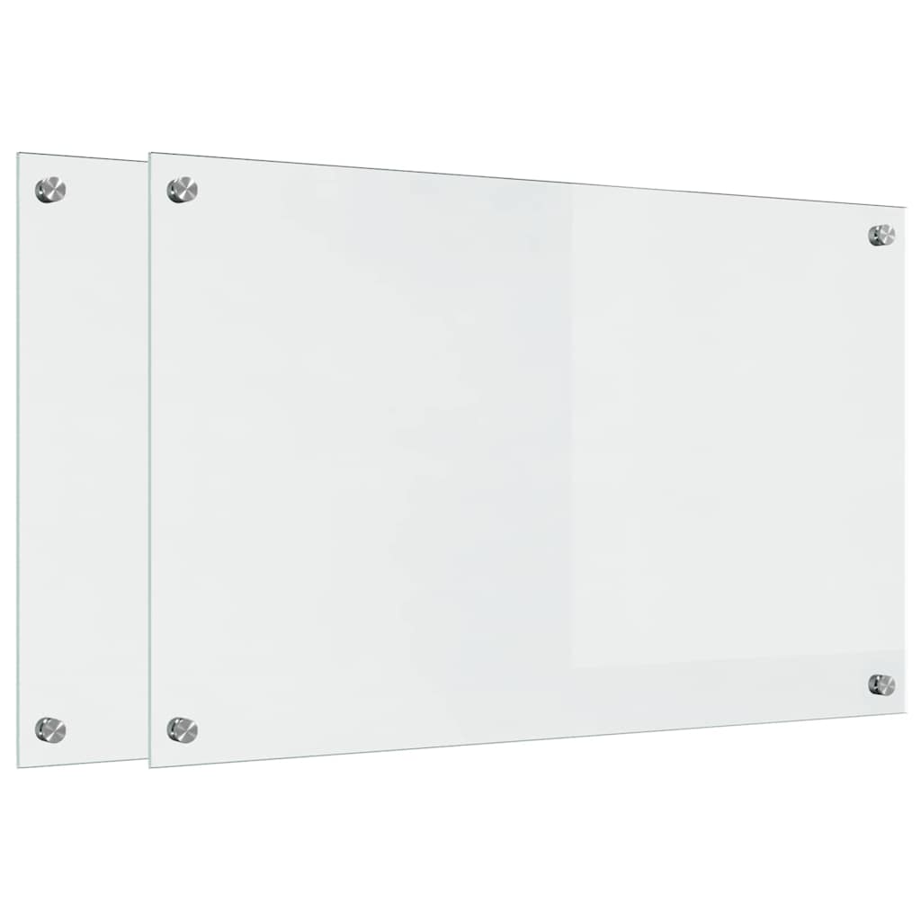 Küchenrückwand 2 pcs Weiß 70 x 40 cm Gehärtetes Glas