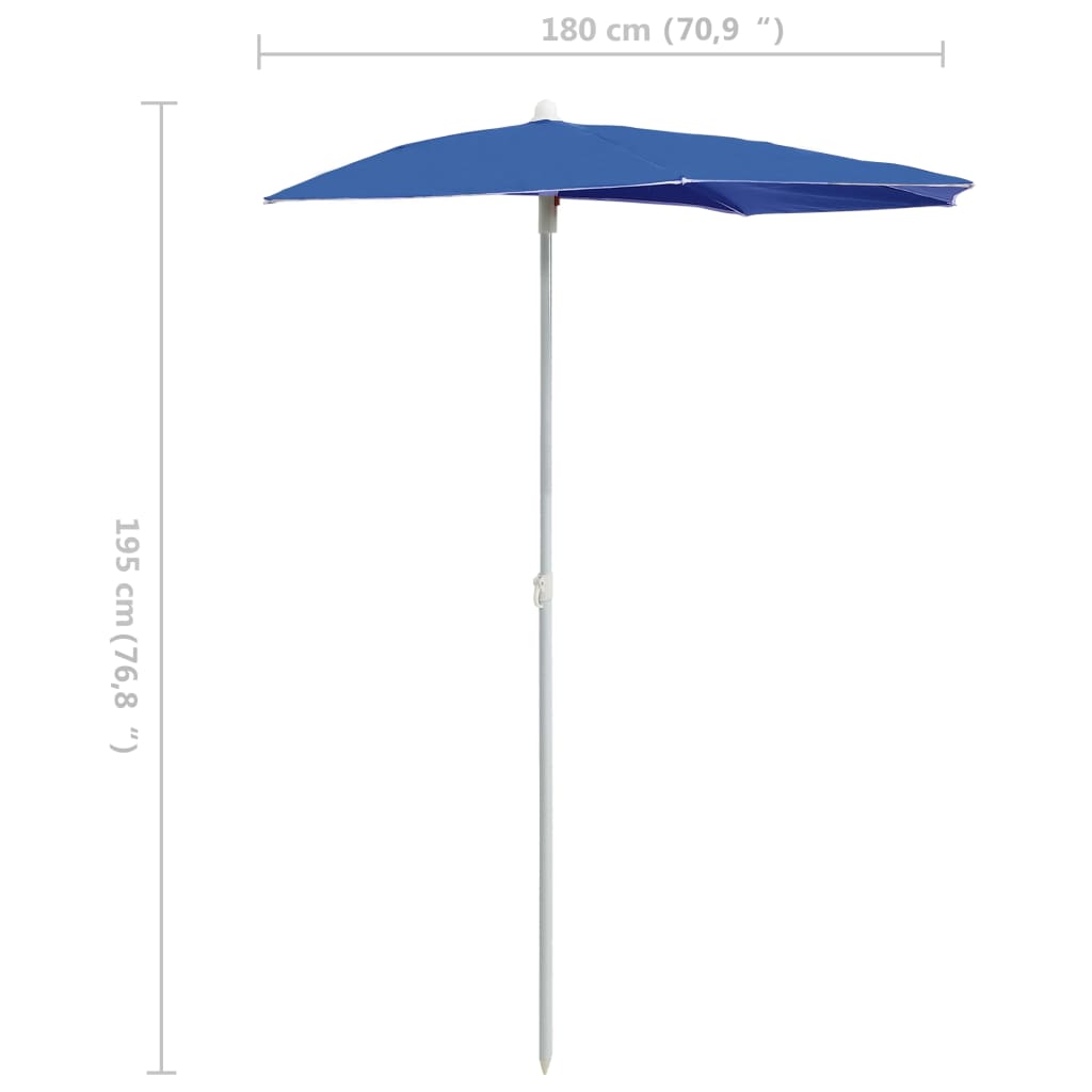 Halb-Sonnenschirm mit Mast 180x90 cm Anthrazit