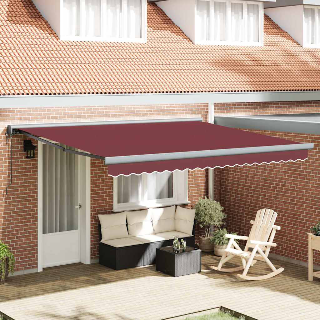 Markise Einziehbar Blau und Weiß 4x3 m Stoff und Aluminium