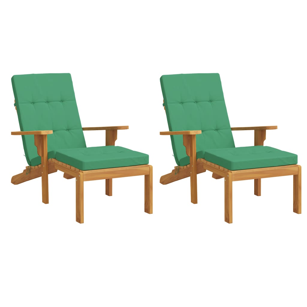 Liegestuhl-Auflagen 2 Stk. Creme Oxford-Gewebe
