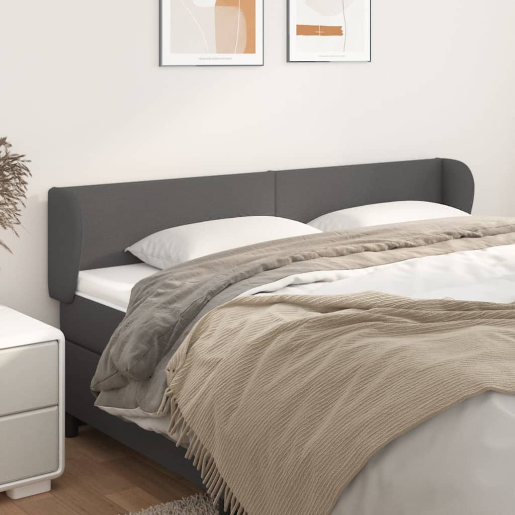 Kopfteil mit Ohren Creme 83x23x78/88 cm Kunstleder