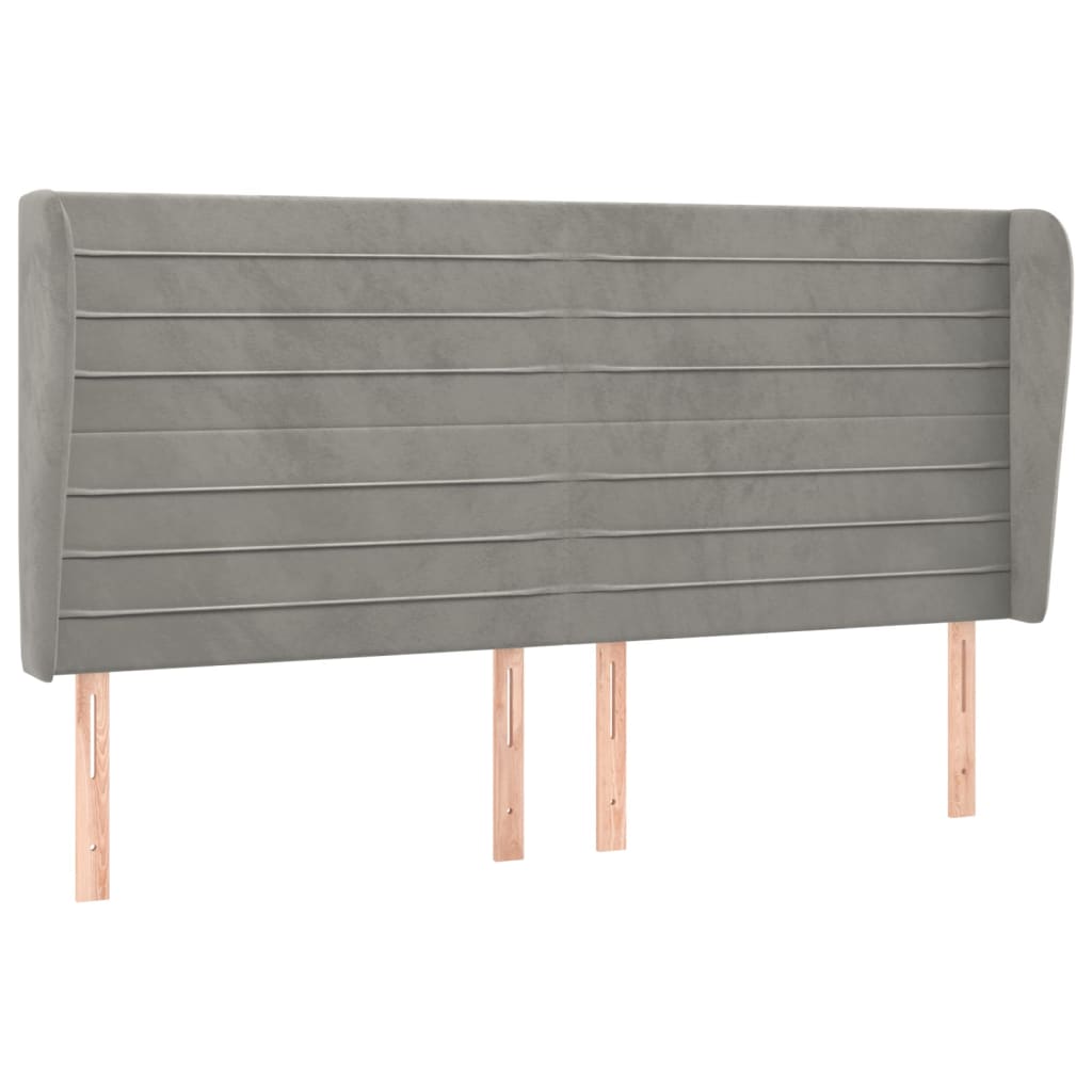 Kopfteil mit Ohren Dunkelblau 203x23x118/128 cm Samt