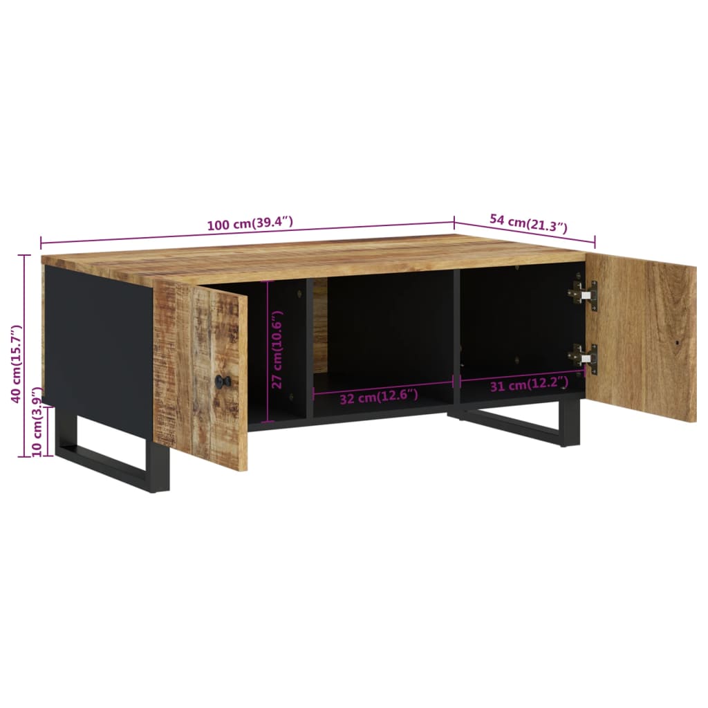Couchtisch 100x54x40 cm Altholz Massiv & Holzwerkstoff