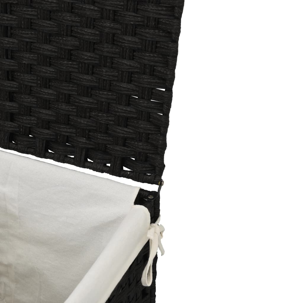Wäschekorb mit Deckel 46x33x60 cm Poly Rattan