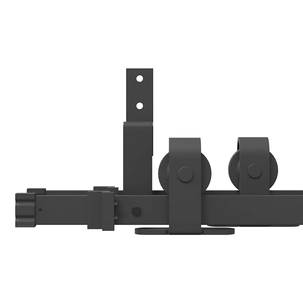 Schiebetürbeschlag-Set 183 cm Stahl Schwarz