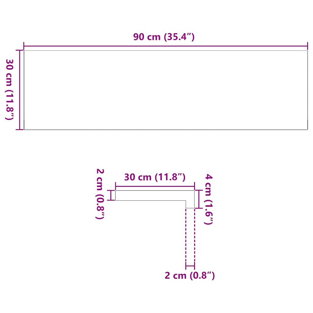 Treppenstufen 4 Stk. Unbehandelt 70x25x2 cm Massivholz Eiche