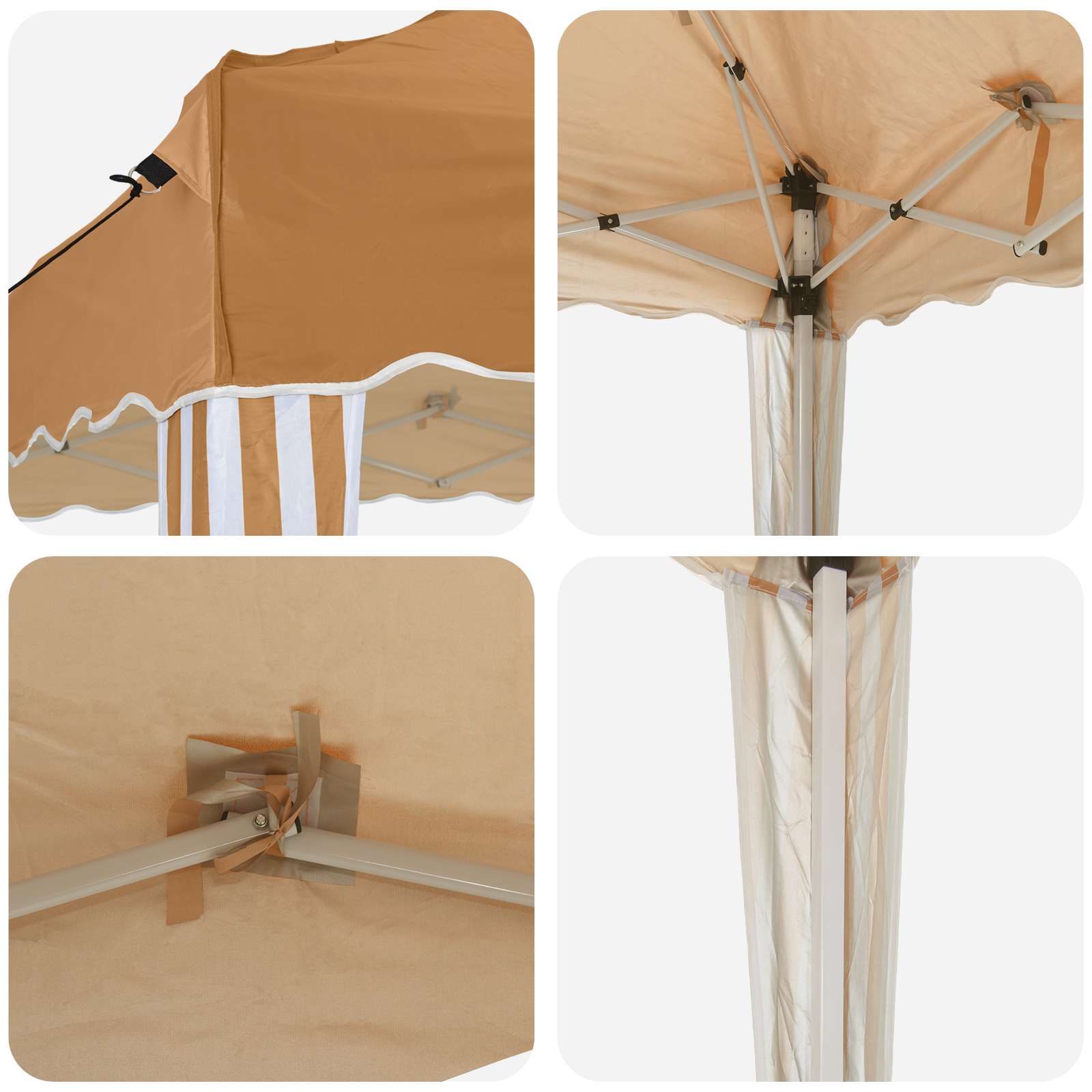 Pop-up Partyzelt 195 x 195 x 245 cm Creme Oxford-Stoff