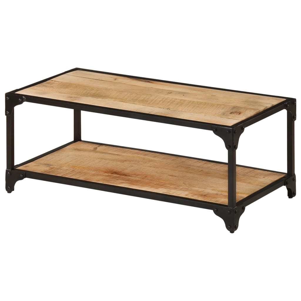 Couchtisch 40x40x36 cm Raues Mango-Massivholz