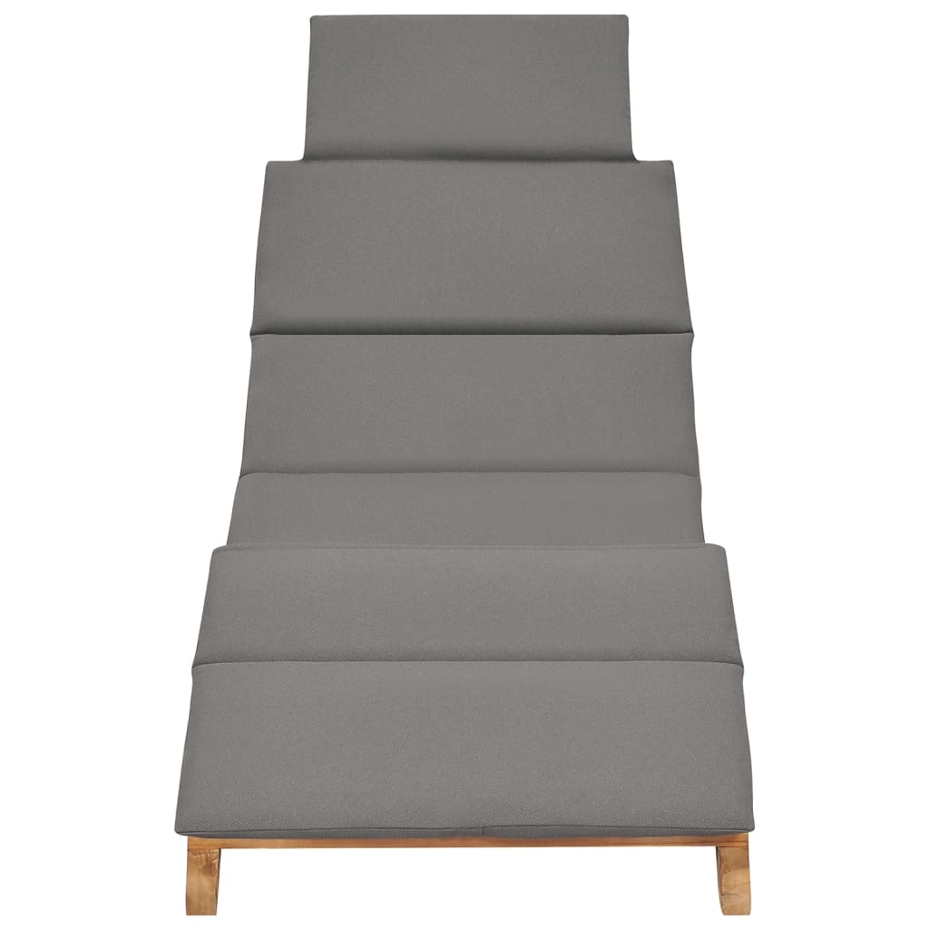 Klappbare Sonnenliege mit Cremeweißer Auflage Massivholz Teak
