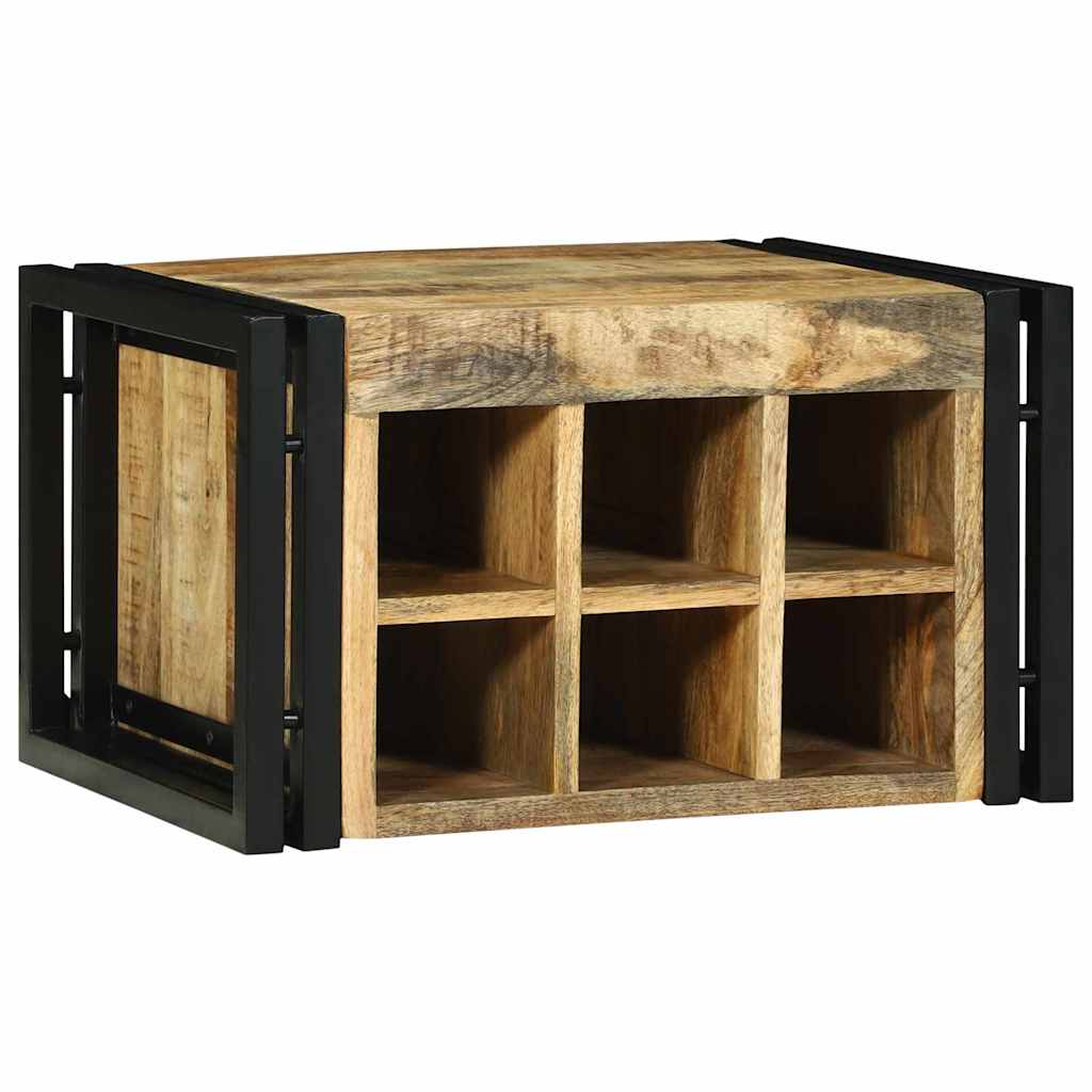 Weinregal Braun und Schwarz 35 x 35 x 39 cm Massivholz Mango