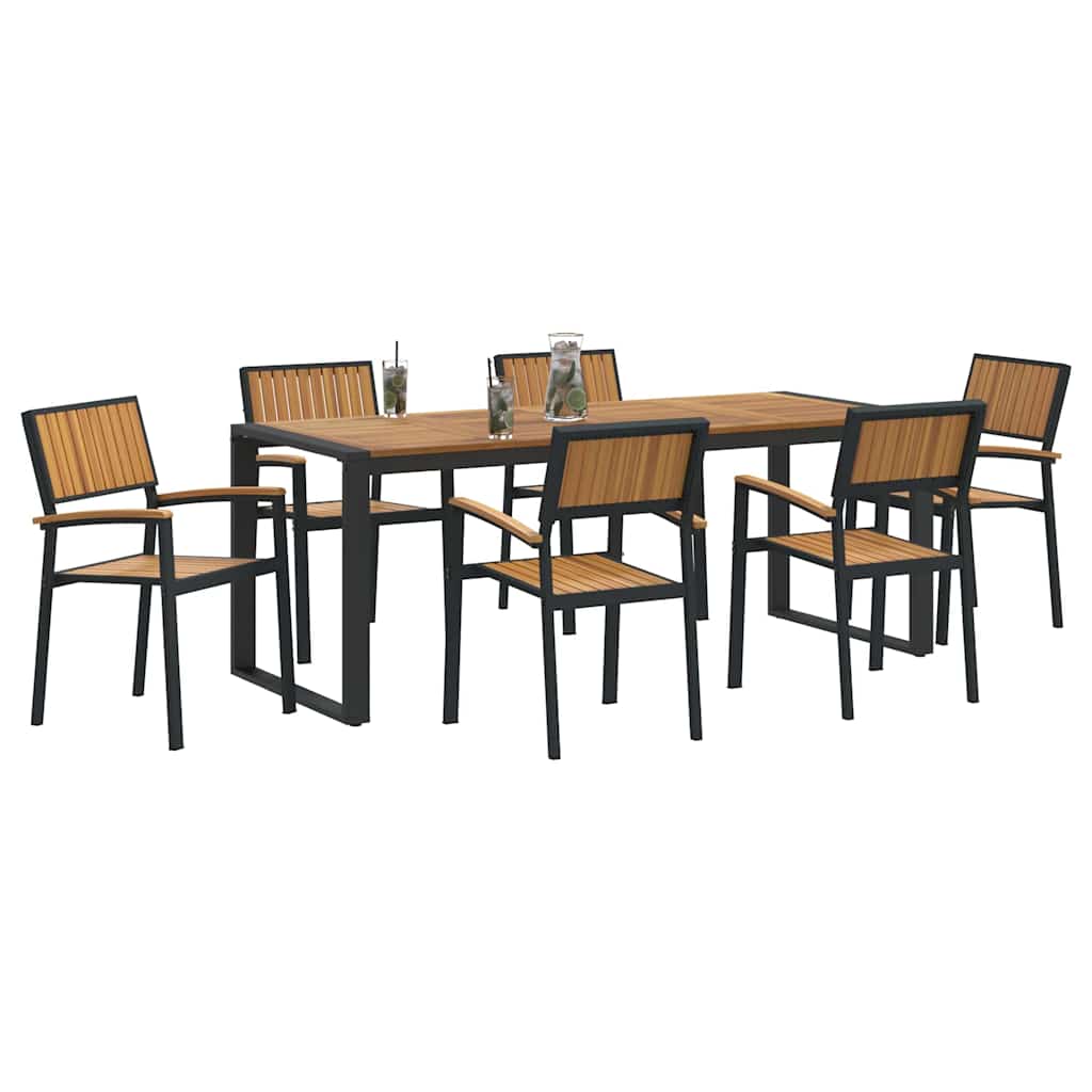 Garten Essgruppe 5 pcs Grau Massivholz Akazie