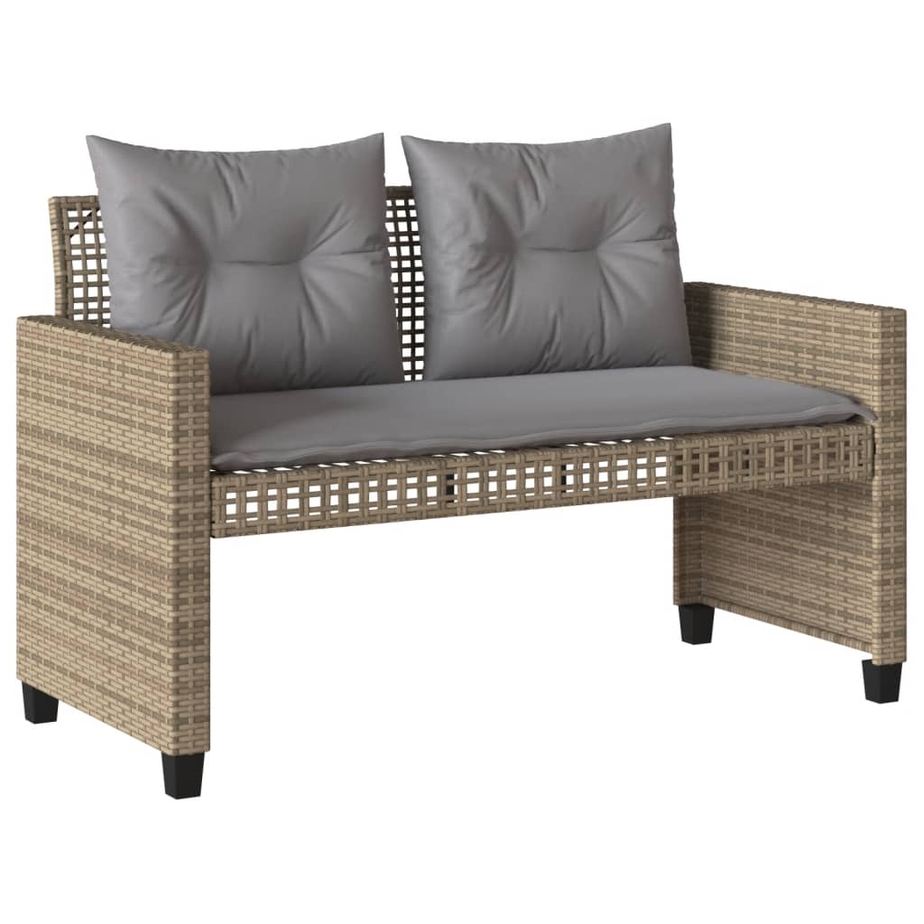4-tlg. Garten-Sofagarnitur mit Kissen Schwarz Poly Rattan Glas
