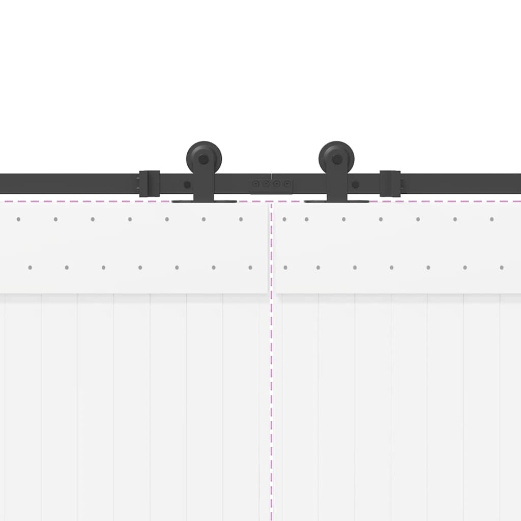 Schiebetürbeschlag-Set 305 cm Stahl Schwarz