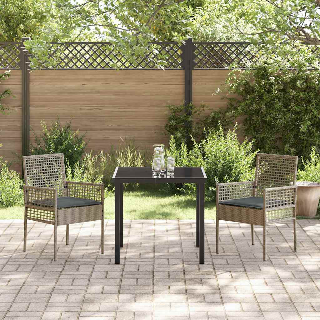 Gartenstuhl 2 pcs Schwarz 55 x 53 x 85 cm Poly-Rattan