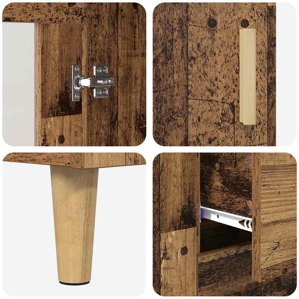 Highboard Altholz 69,5 x 32,5 x 180 cm Holzwerkstoff