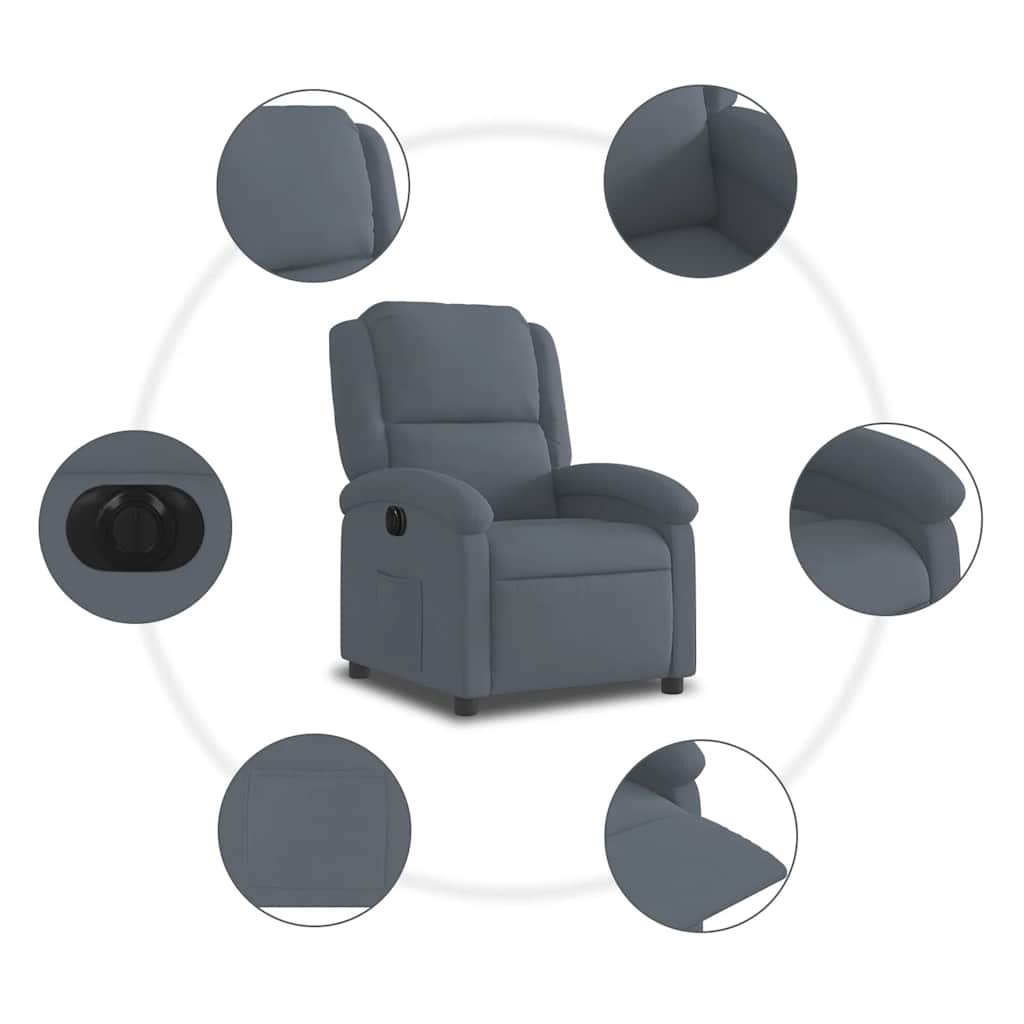 Relaxsessel Elektrisch Hellgrau Samt