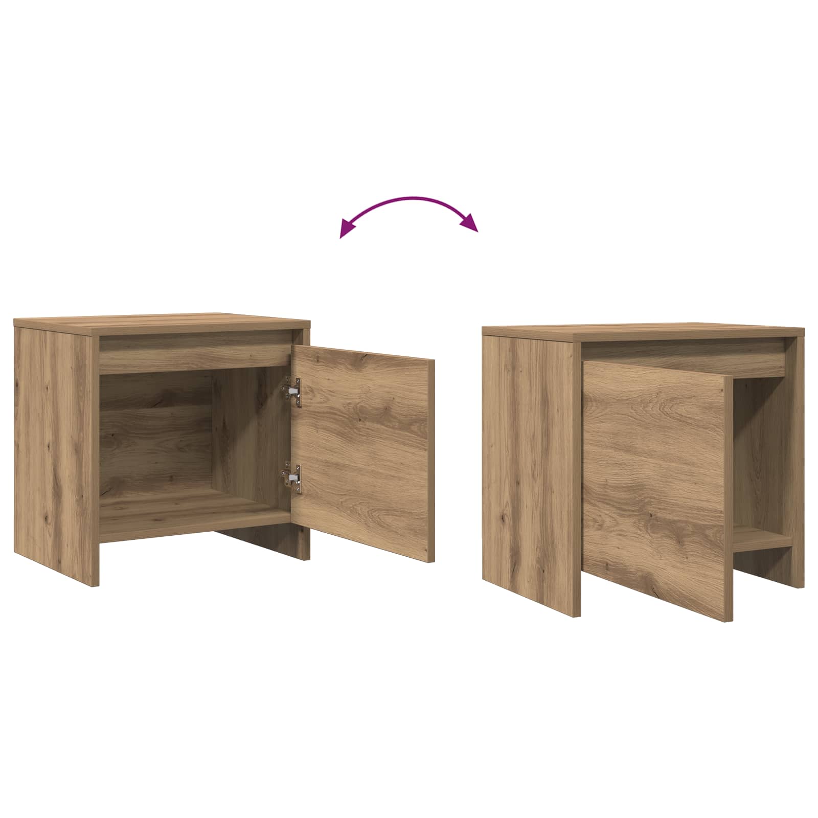 Nachttisch Altholz 45 x 34 x 44,5 cm Holzwerkstoff