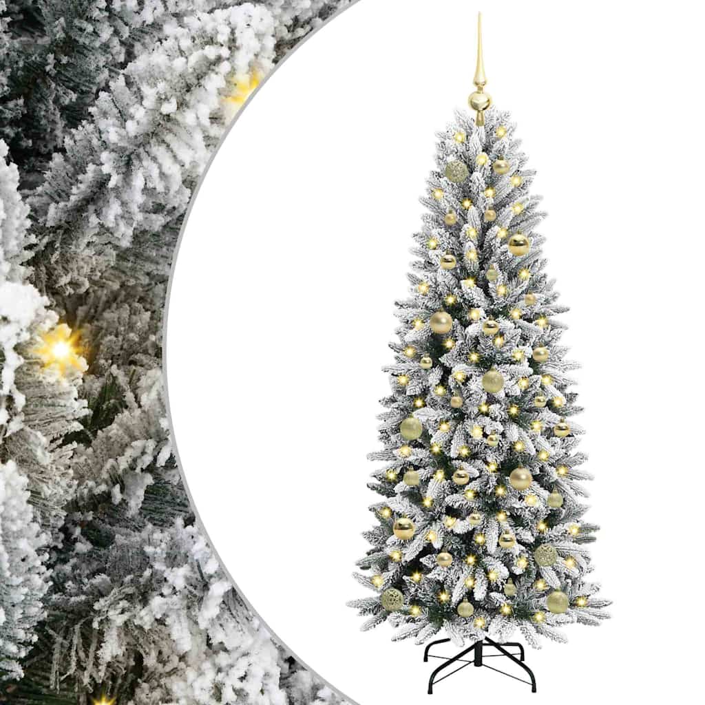 Künstlicher Weihnachtsbaum mit 150 LEDs mit Ständer Weiß 120 cm