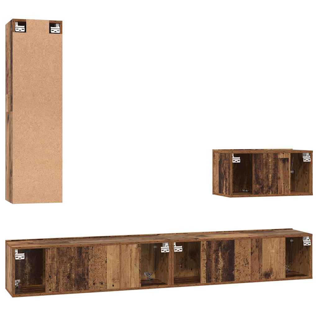 4-tlg. TV-Schrank-Set Sonoma-Eiche Holzwerkstoff