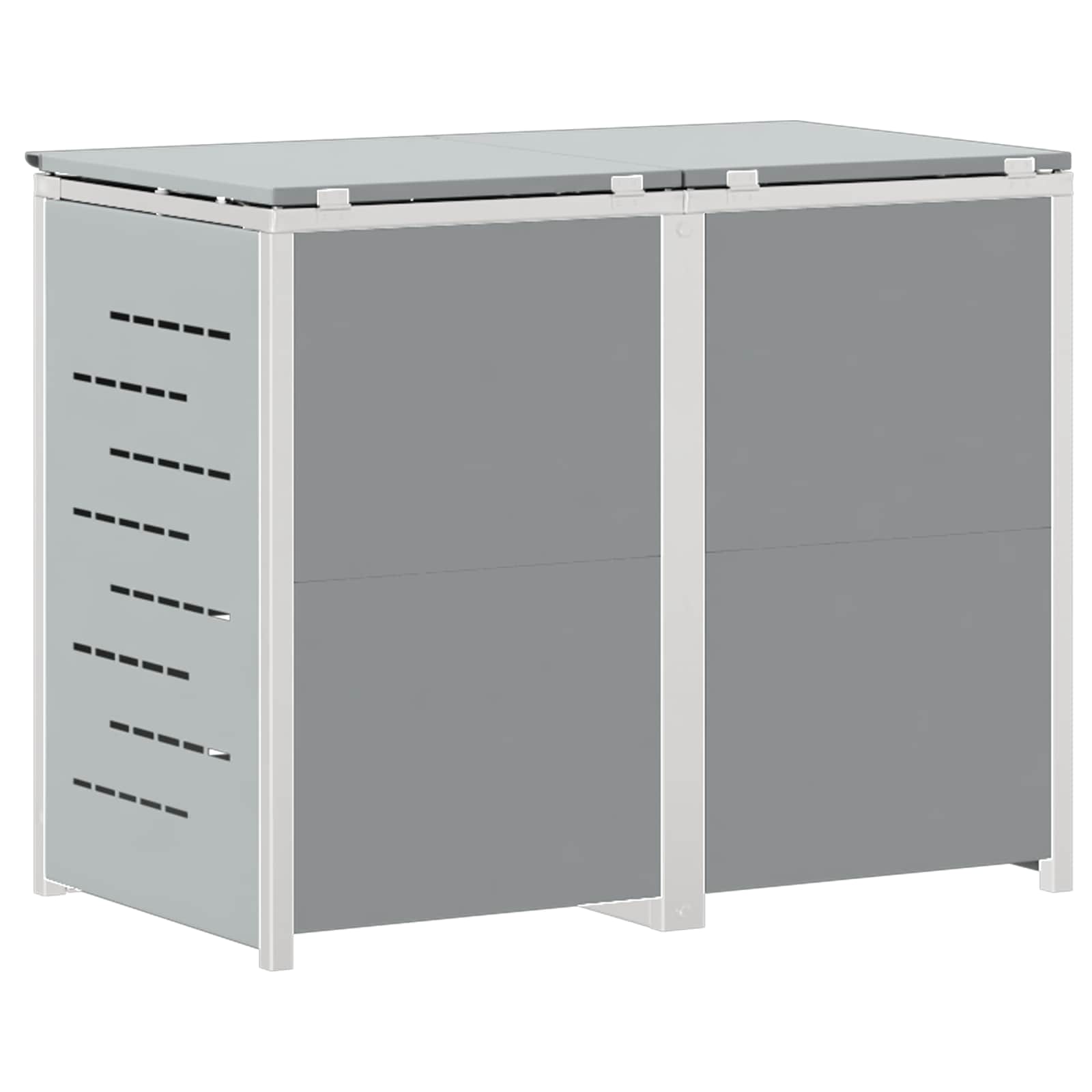 Mülltonnenbox for 2 Bins 240L Edelstahl Schwarz