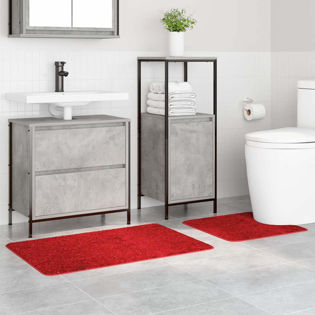Anti-Rutsch Badematten-Set 2 pcs Dunkelgrau PP