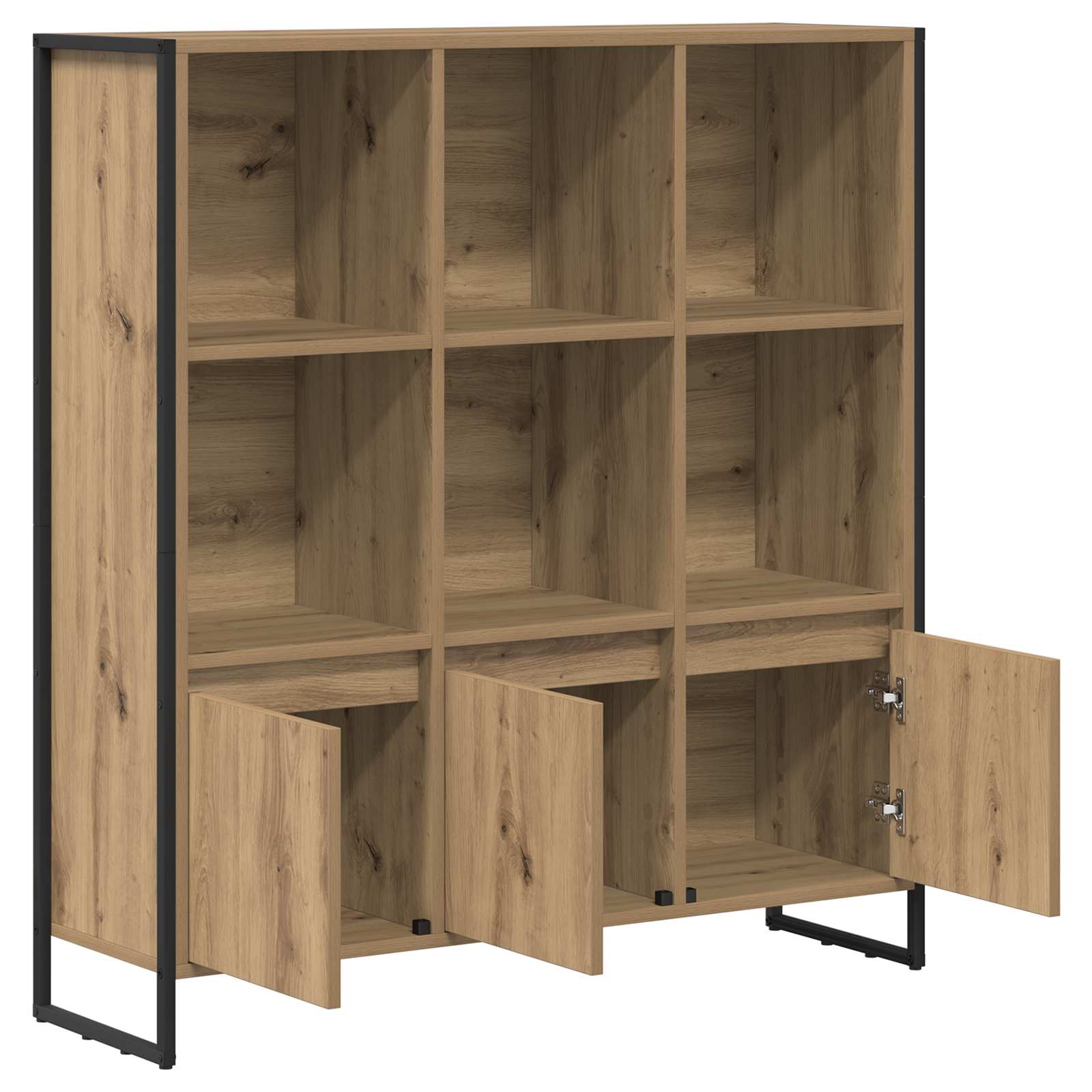 Bücherregal 2 pcs Schwarz Eichen-Optik 99,5 x 30 x 108 cm