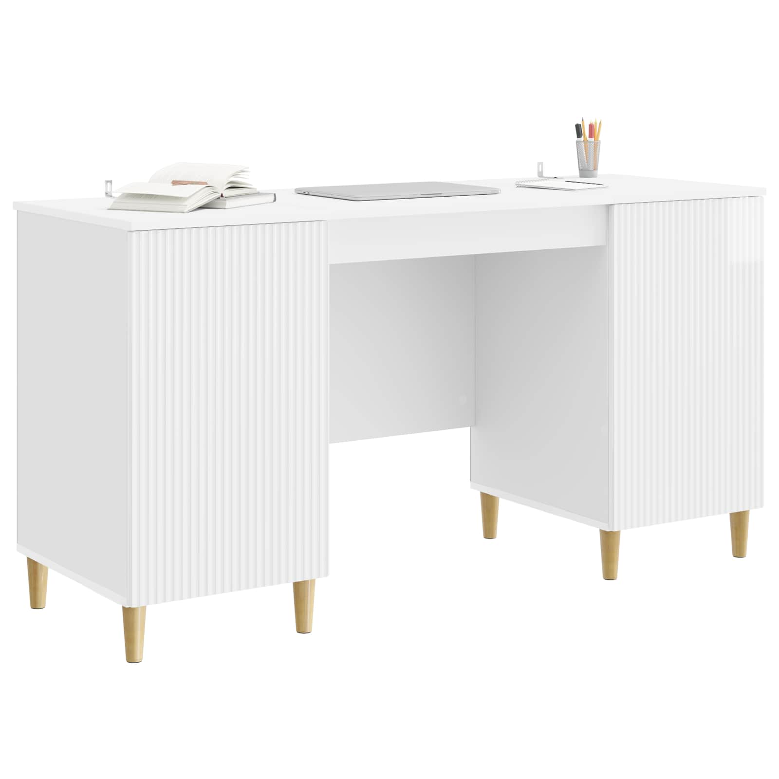 Schreibtisch mit Regal Schwarz 142,5 x 50 x 75 cm Holzwerkstoff