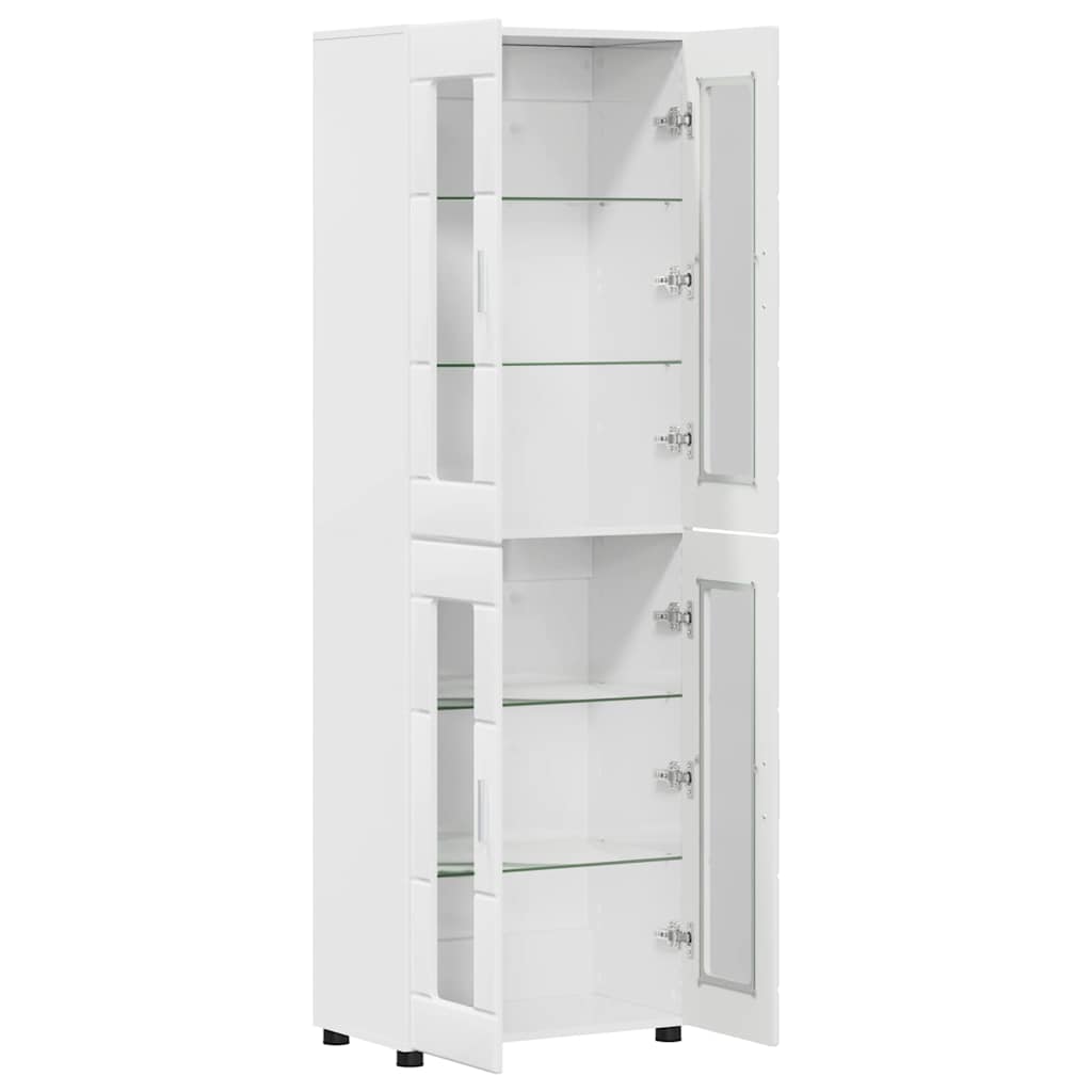 Highboard mit Regal FLORIN Weiß 60 x 35 x 182 cm Holzwerkstoff