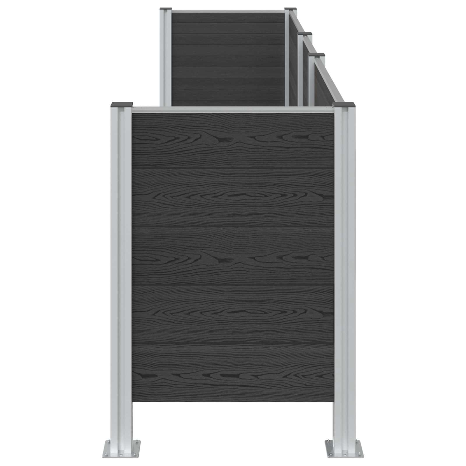 Mülltonnenzaun Braun 161 x 85 x 115 cm Aluminium und WPC