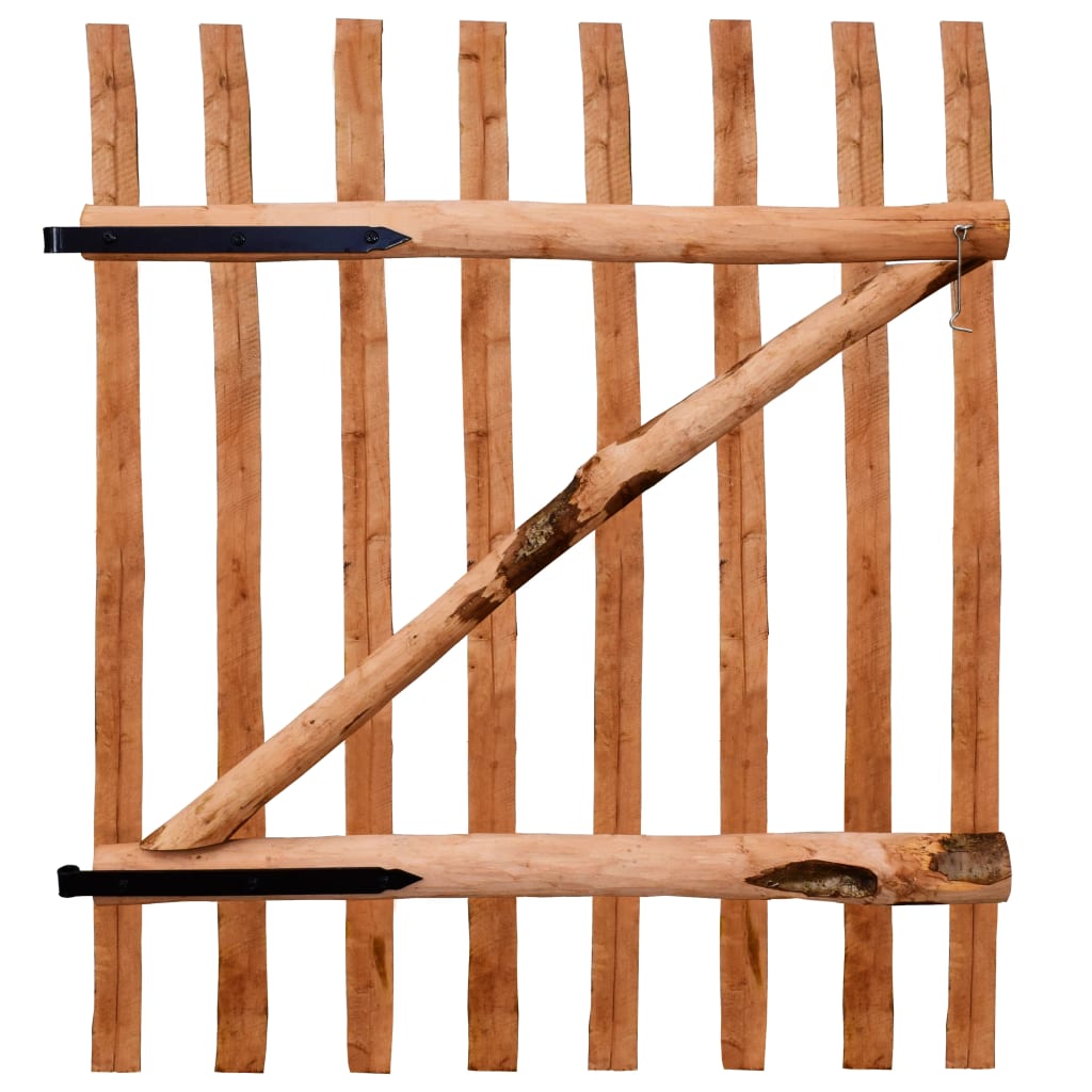 Zauntor Einflügelig Haselnussholz Imprägniert 100×60 cm